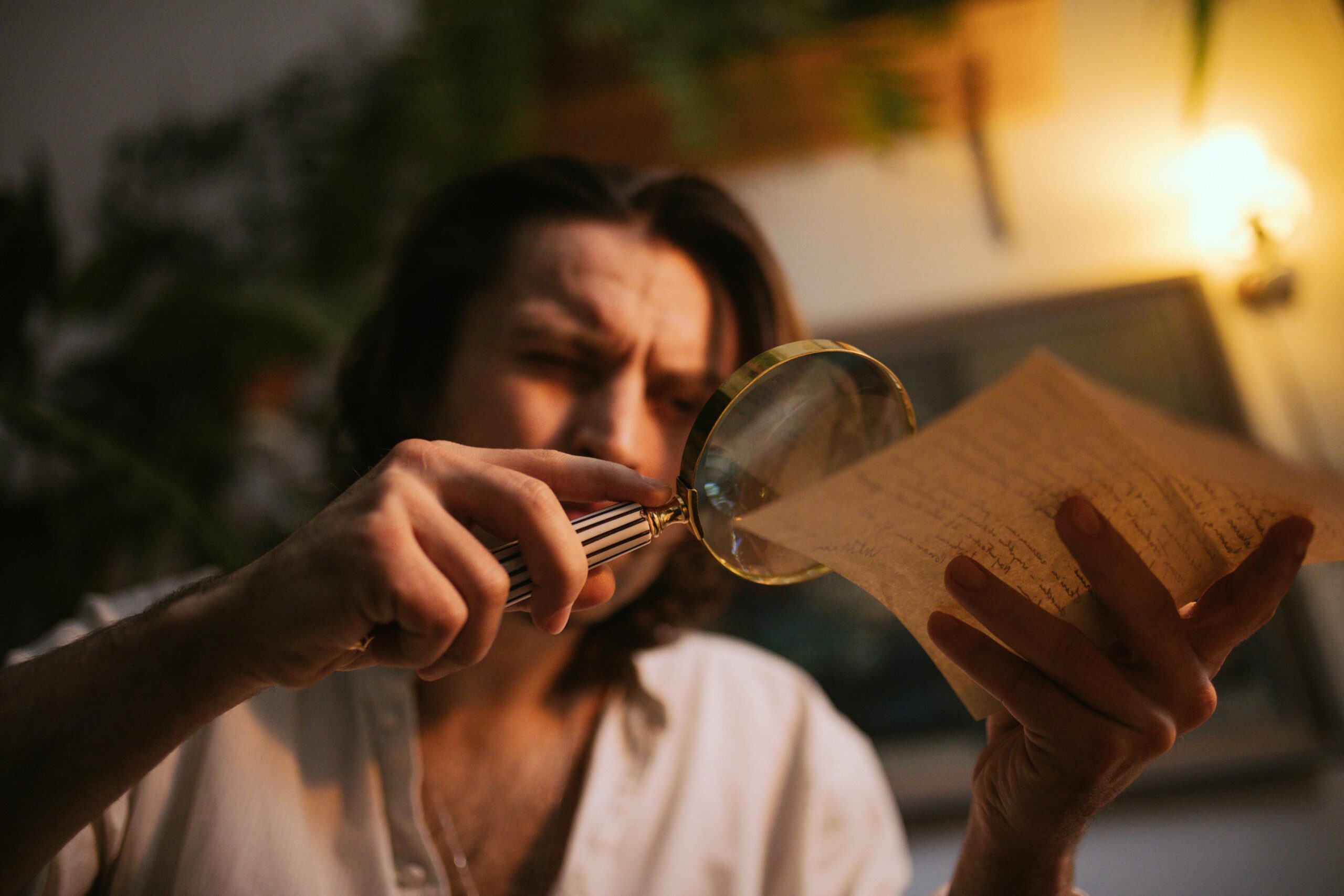 man gathering evidence